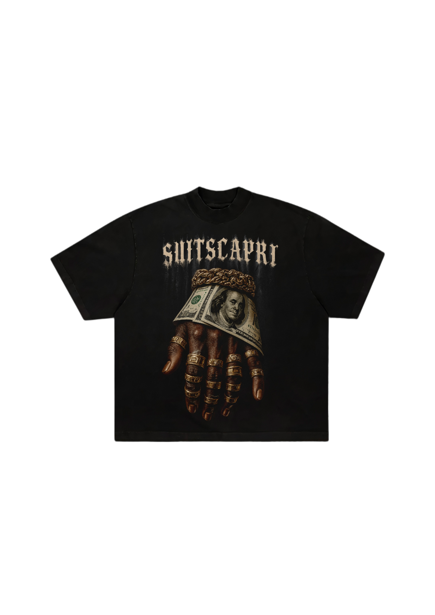 SUITSCAPRI' BLACK T-SHIRT BOXY FIT
