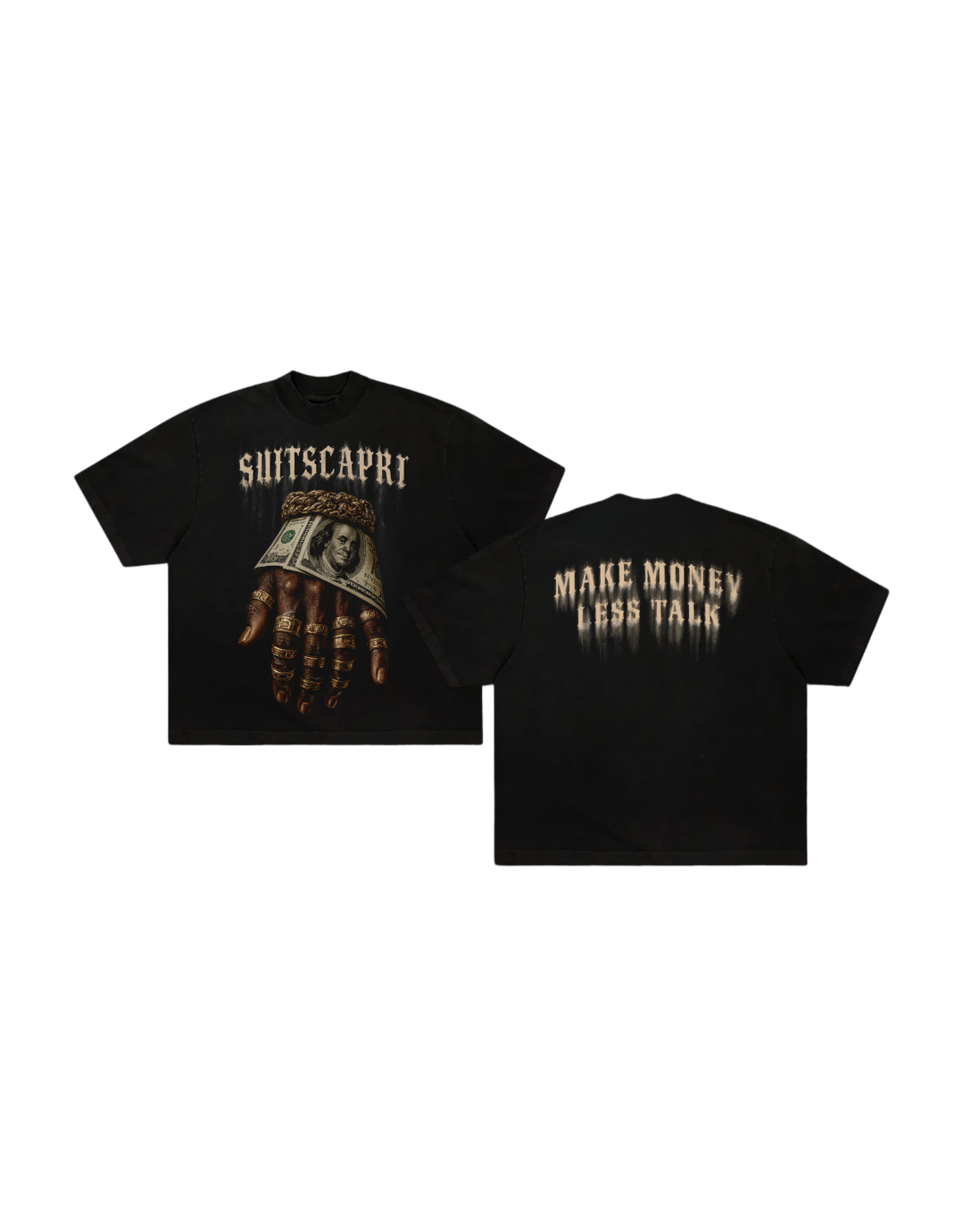 SUITSCAPRI' BLACK T-SHIRT BOXY FIT